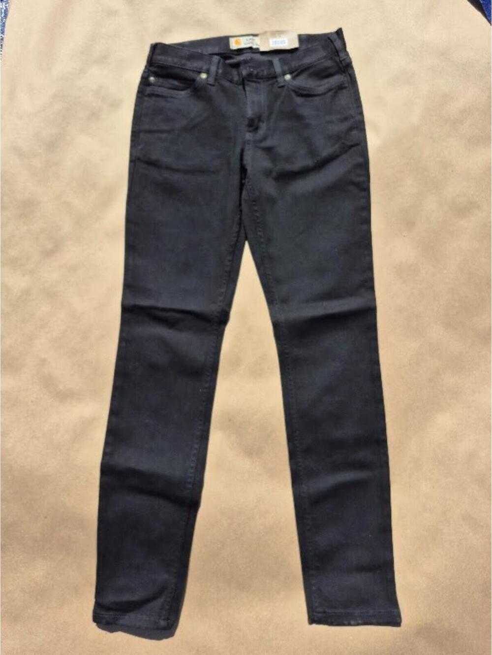 Carhartt Slim-Fit Layton Skinny Leg Jean Women's Black Denim Size 8 Reg - Picture 3 of 5